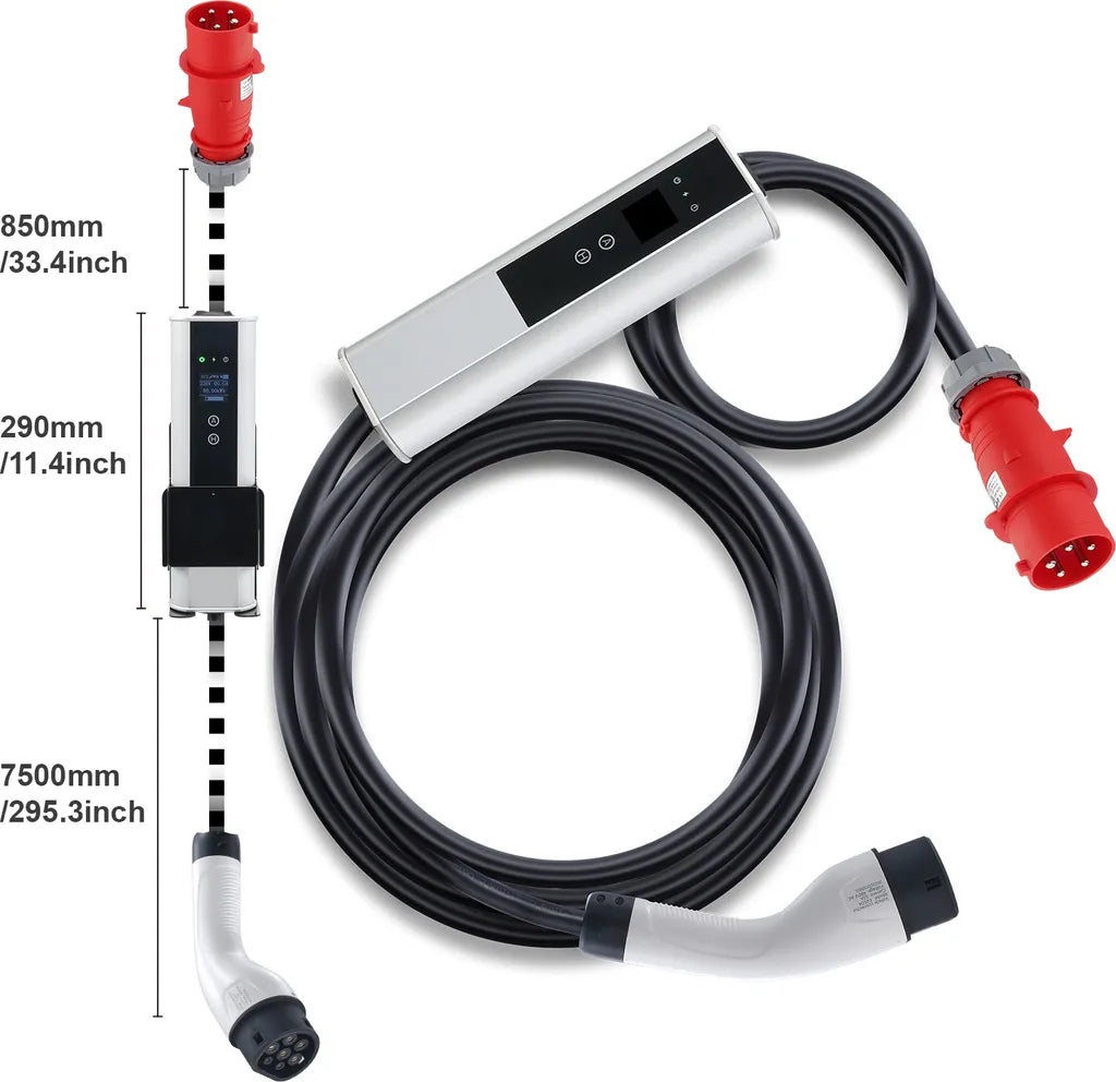 SucceBuy 22kW Mobiles EV Ladegerät Typ 2 | 32A | 7,5m Kabel | IP66 Aluminium