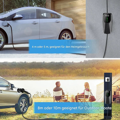 22kW Mobiles EV Ladegerät Typ 2 | 32A 3-Phasig | 5m | 8A-32A Einstellbar
